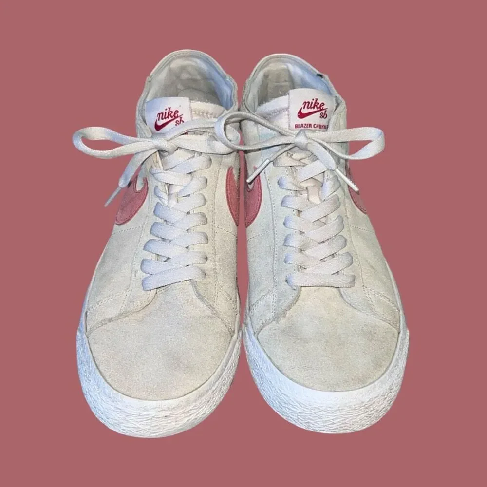 2018 Nike SB Zoom Blazer Chukka Grey/Tan Pink Sneakers Size 11.5